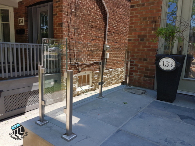 stainless steel glass railing front porch