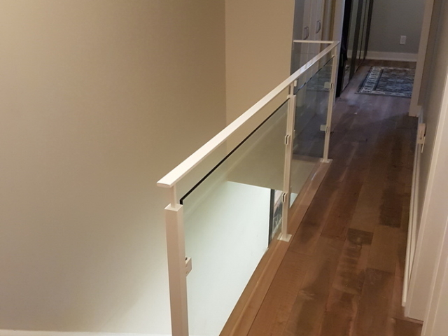 modern indoor glass railing