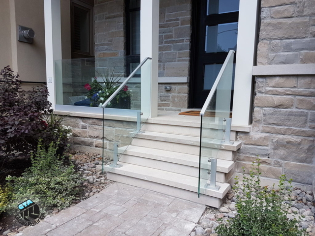 glass railings on front porch