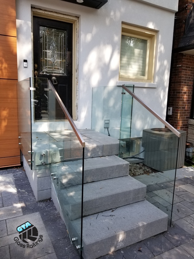 frameless glass railing front porch
