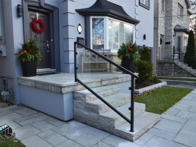 outdoor stairs glass railing