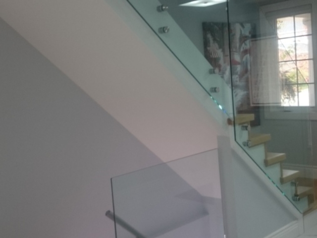 indoor frameless glass railings