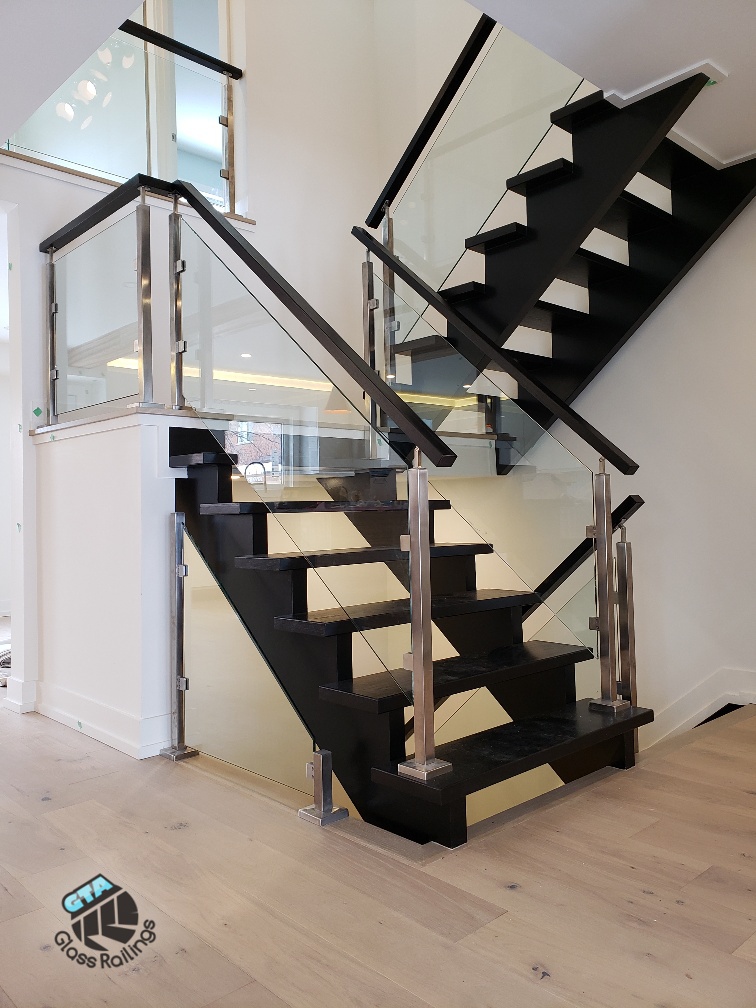 indoor glass railing stainless steel